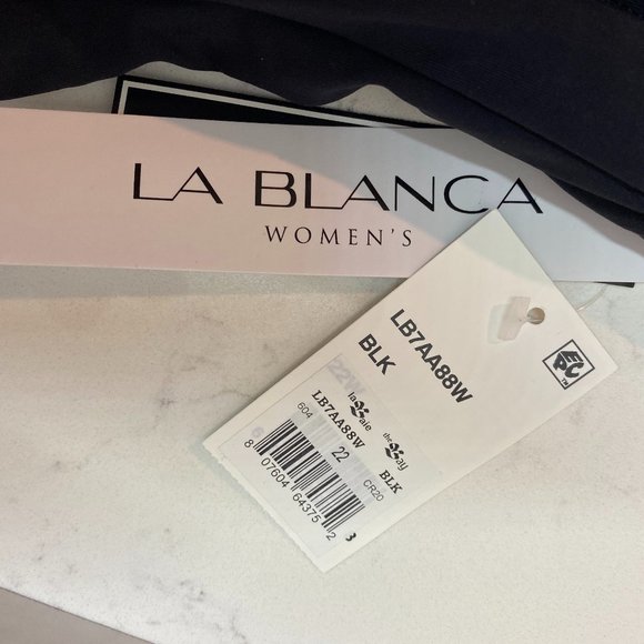 NWT La Blanca Black Tankini Plus Size Top swimsuit - Picture 4 of 4